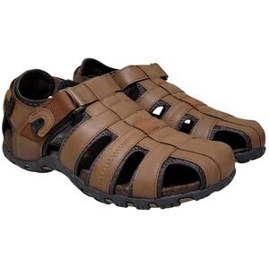 Nunn Bush Men Rio Bravo Fisherman Sport Sandals Size US 10W Tan Faux Leather